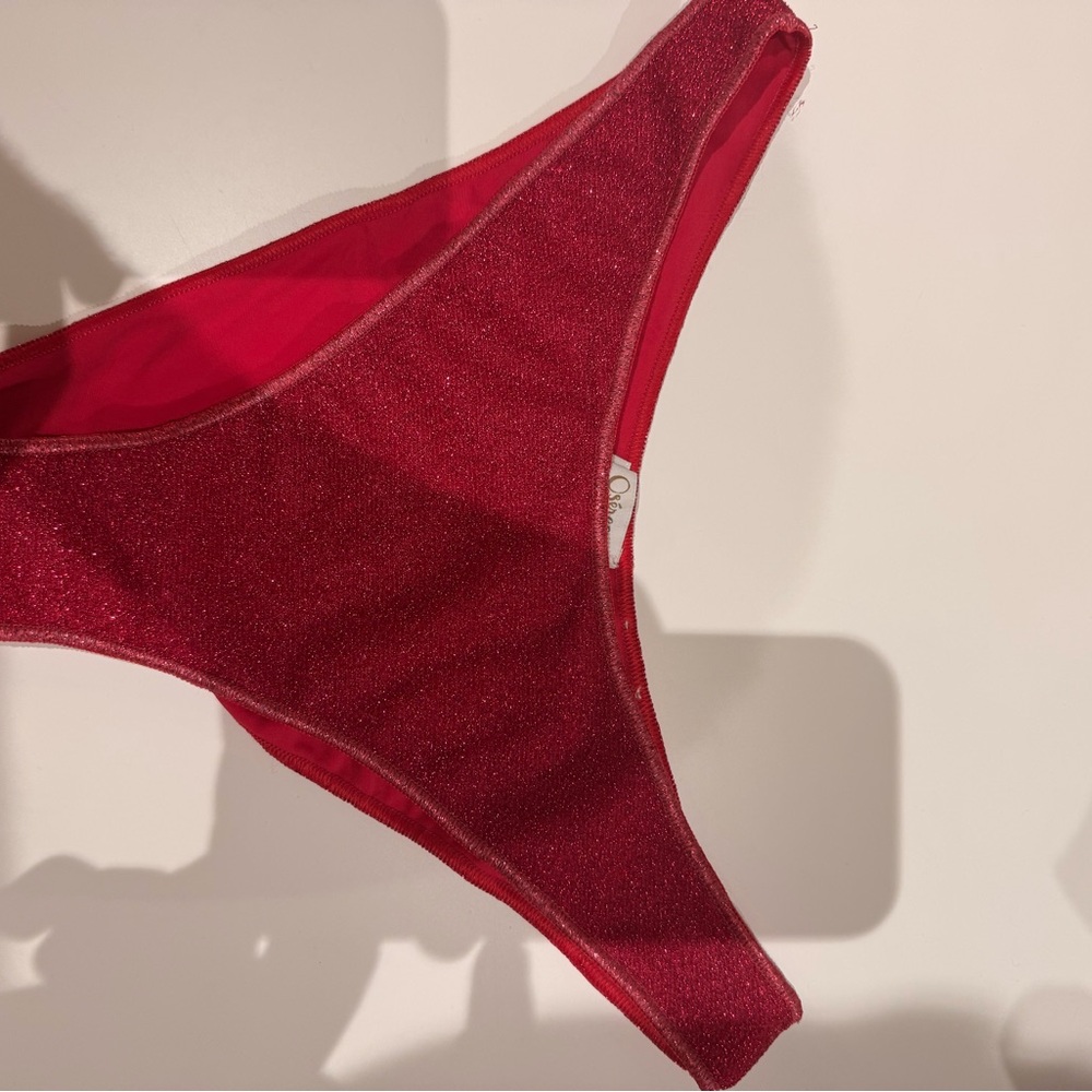 Oseree Shimmering Red Bikini Bottom